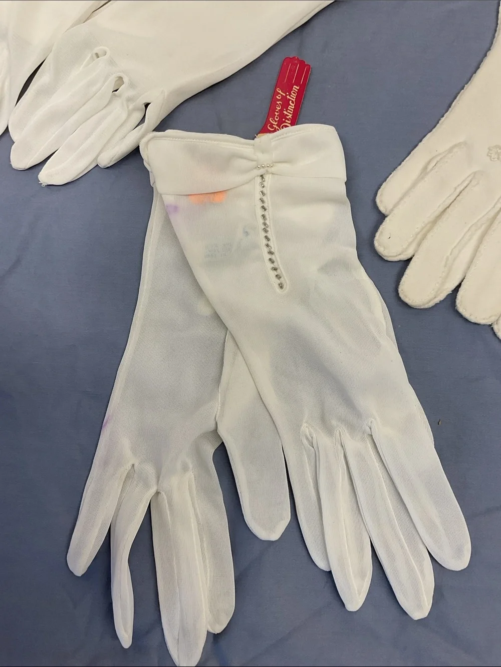 Vintage White Dress Gloves Set - Three Pairs, Two new one used. For small hands